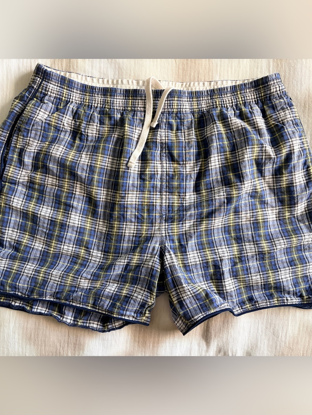 J Cree Madras Plaid 5” Shorts - Large